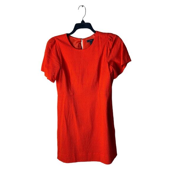 J Crew Eyelet Lace Sheath Dress 12 Short Sleeve Back Zip A-Line Casual Summer - Picture 3 of 8